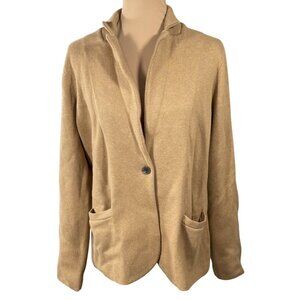 New J. Crew Factory Schoolboy Sweater Blazer Women's Size L Large Acorn Brown Ja
